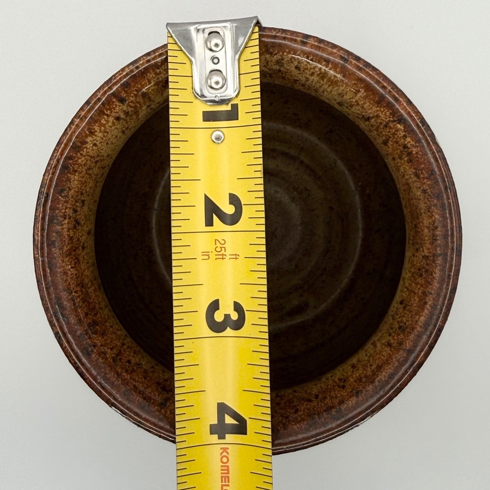 Studio Pottery Signed Thrown Speckled Brown Stoneware Vase 6.25" Cottage Rustic - Picture 4 of 6